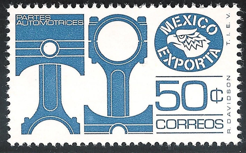 pe006a México Exporta MNH papel 1; Sc#1112c Mc#1488b Et#ex006a, azul gris Foto 1 de 1