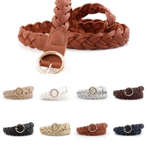 Women's Braided Belt Lady Girl Leather Boho Metal Buckle Waistband Vintage Gift☾ - Picture 1 of 19