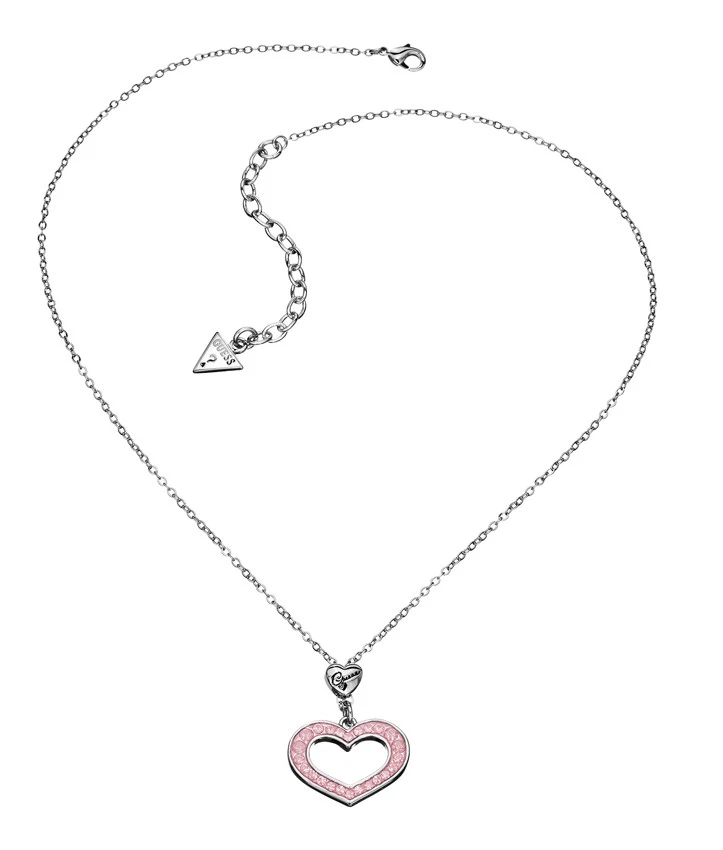 GUESS Collana/Collier UBN11227 Ciondolo Cuore Con Rosaroten Pietrine Decorative - Immagine 1 di 2