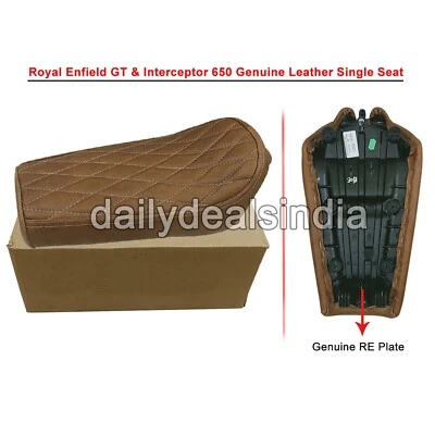 Adapté Pour Royal Enfield Gt Continental 650 " Cuir Simple Siège D5,Marron Tan " - Photo 1/4