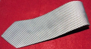SULKA MADE IN FRANCE LIGHT BLUE/BROWN/YELLOW DOTS MOTIF TIE - DESIGNER TIES. - Picture 1 of 3
