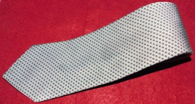 SULKA MADE IN FRANCE LIGHT BLUE/BROWN/YELLOW DOTS MOTIF TIE - DESIGNER TIES. - Image 1 of 3