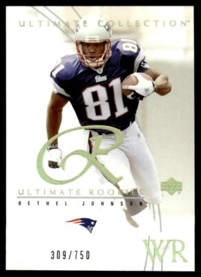 2003 Upper Deck Ultimate Collection Bethel Johnson Rookie 309/750 New England - Image 1 of 2