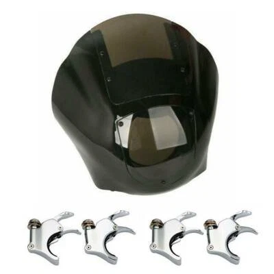 Cuarto de carenado Somke parabrisas con abrazaderas de horquilla de 49 mm aptas para Harley Sportster XL Foto 1 de 4