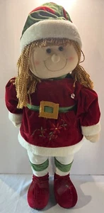 Prime Creations Weighted Vintage Rare 27" Door Greeter Christmas Girl Elf Kids - Bild 1 von 6