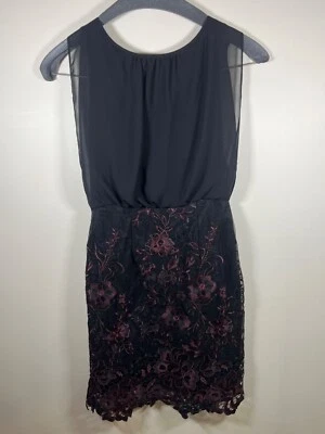 Calvin Klein Formal Dress Mother Of The Bride Size 4 Black plum Floral - Image 1 of 4