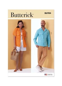 Butterick SEWING PATTERN B6984 Unisex Shirts,Shorts,Trousers XS-XL - Picture 1 of 8