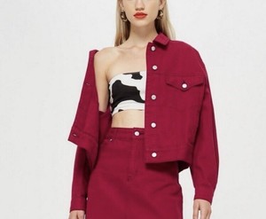 red denim jacket topshop