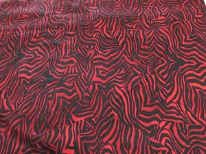Spectrix Black Red Zebra Blender Cotton Quilt Fabric BTHY half yard Tonal Print - Picture 1 of 3