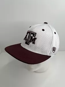 Texas A&M Aggies White and Maroon Top of the World Fitted Hat - Size L/XL - Picture 1 of 3