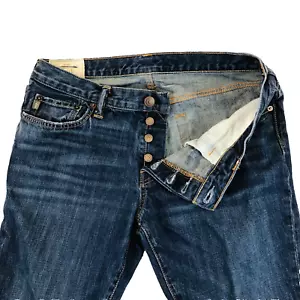 Jeans Abercrombie & Fitch skinny con bottoni blu uomo 36x32 denim baffo - Foto 1 di 13