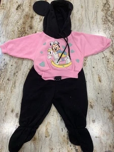 Vintage Disney Babies Minnie Mouse Sweatshirt Pants Outfit Set Newborn Pink - Picture 1 of 17