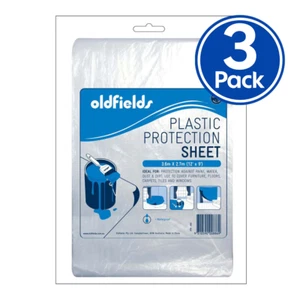 OLDFIELDS Plastic Protection Drop Sheet 3.6m x 2.7m x 3 Pack Seamless Waterproof - Picture 1 of 1