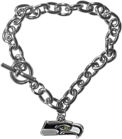 NFL Seattle Seahawks unisex-adult Charm Chain Bracelet Cover