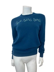 Maglione a cavallo in cashmere LINGUA FRANCA ""Que Sera Sera"" in pavone taglia S - Foto 1 di 10