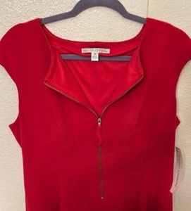 Nuevo con etiquetas Vestido Maggy London Rojo Sin Mangas Sin Cuello Estructurado Carrera Cremallera, 12 - Imagen 1 de 6