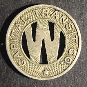 Capital Transit Co. WM One Fare Dist. of Col. 3 c1949 Transit Token 16.4mm - Picture 1 of 3