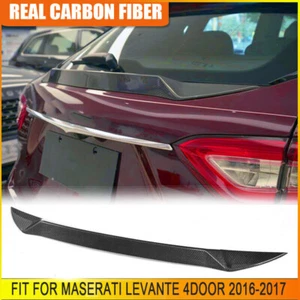 Fits Maserati Levante 4 Door 16-2020 Middle Trunk Spoiler Rear Wing REAL CARBON  - Picture 1 of 12