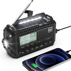 Dab Wind up Radio, 5000 Mah Solar Powered Emergency Radio with SOS Alarm, Hand C