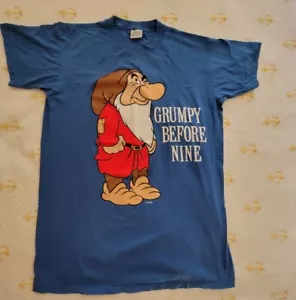 Vintage Grumpy Before Nine Snow White 7 Dwarves One Size T Shirt Disney RARE - Picture 1 of 5