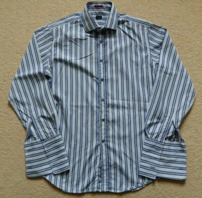 Paul Smith Blue Pyjama Stripe Dress Shirt Size L/XL (Used) - Image 1 of 4
