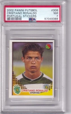 2002 Panini Futebol Portugal Sticker Numéro 306 Cristiano Ronaldo Rookie PSA 7 - Photo 1/2