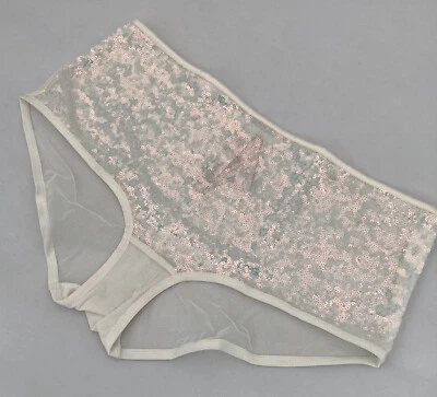 Pantalones Cortos Victoria's Secret Dream Angels Off White Marfil Lentejuelas - Talla M - Nuevos con Etiquetas Foto 1 de 4