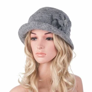 1pc Gatsby Warm Wool Berets Cloche Bonnet Fedoras Hats Women Headwear Accessorie - Picture 1 of 14
