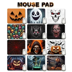 Happy Halloween Cute Ghost Skull Pumpkin Mouse Pad Gaming Mousepad Decor For PC - Picture 1 of 13