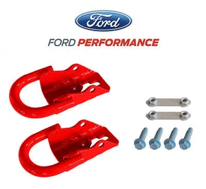 2015-2025 F150 Ford Performance M-18954-F15R Red Steel Front Tow Hooks Pair - Bild 1 von 2