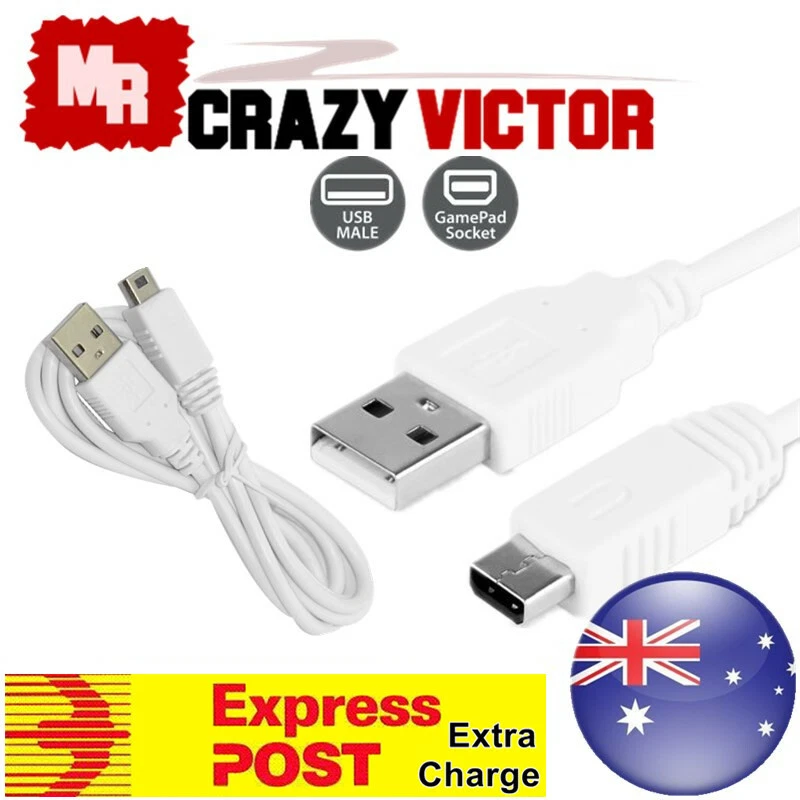 USB Data Charging Charger Cable Cord for Nintendo WII U Gamepad Controller - Image 1 of 1