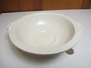 White Ivory 7 1/4" Handled Cereal Soup Bowl Embossed Berries Ceramic Stoneware - Picture 1 of 5