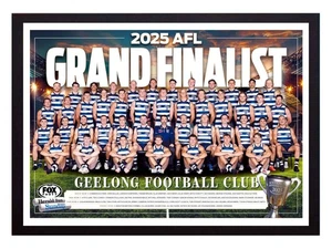 Framed 2025 Geelong Cats AFL Grand Final Football Poster - 84cm x 59.5cm x 3.5cm - Picture 1 of 3
