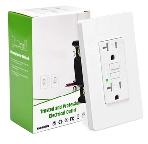 20 Amp Outlet GFCI GFI Receptacle Tamper Resistant TR WR Wall Plate - Bild 1 von 3