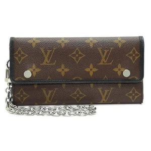 Louis Vuitton Monogram Macassar Portefeuille Rond w/Chain Strap Canvas M60168 SA - Picture 1 of 24