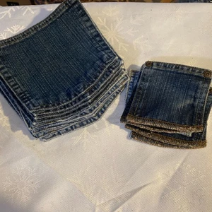 17 jeansblaue Jeans Gesäßtaschen mit Rücken Steppung Basteln Nähen Posten A - Bild 1 von 3