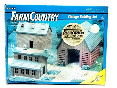 1/64 农场乡村复古建筑套装带玉米婴儿床、谷物、鸡轿跑车 — 第 1/2 张图片