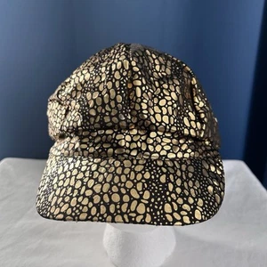 Vintage Women’s Disco Hat Gold and Black Stretch Band Fit - Picture 1 of 7