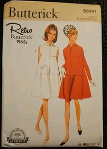 Butterick B6991 Retro 1960's Easy to Sew One-Piece Tent Dress (18-26) Pattern - Picture 1 of 8