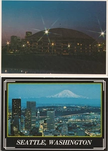 (2) Seattle Kingdome Mariners Baseball, Seahawks Football Stadium Postcards #6 - Picture 1 of 2