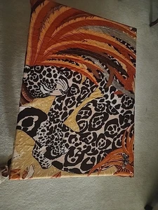 Vintage Schal 51x56" braun orange schwarz beige gold  - Bild 1 von 8