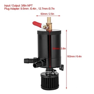 Universal Aluminum Alloy Oil Tank Reservoir Catch Can With 2 Port Accessory Kit - Bild 1 von 10
