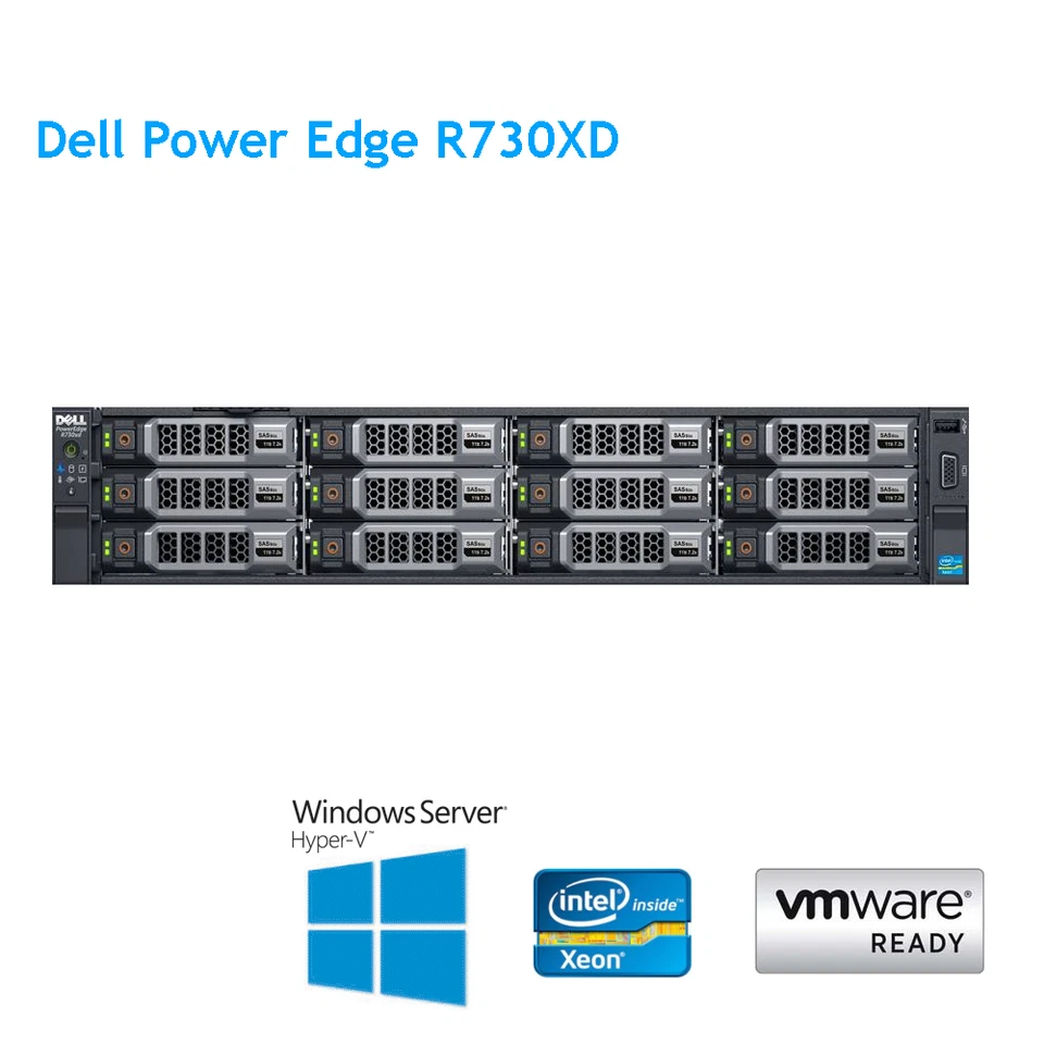 Dell PowerEdge R730XD 2 x E5-2697 V4 2.30Ghz 18 Cores 128GB RAM H730p Rails  - Image 1 of 1