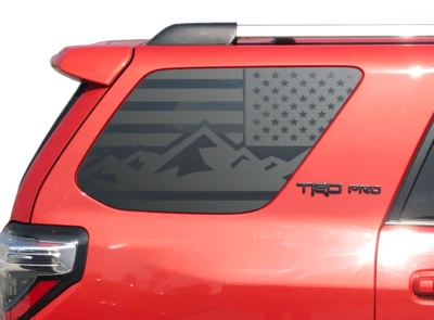 Fits 4Runner Mountain USA Flag Decal For 2010-2024 Toyota TRD PRO windows TF7 - Image 1 of 4