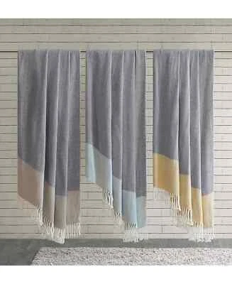 Urban Habitat Lexi Colorblocked Throw, 50" x 60", Taupe, Nuevo sin etiqueta Foto 1 de 4