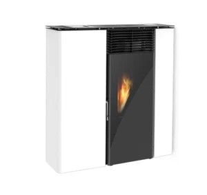 LINCAR FLAT 501 BIANCA CANALIZZATA STUFA PELLET POTENZA TERMICA 11,1 KW 17.5 KG - Foto 1 di 1