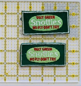 (2) 1970'S Vintage WACKY KOOKY Patch Ugly Green Snotties No Ply So Don’t Try - Bild 1 von 2