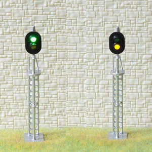 1 x HO /OO scale model railroad block signal LED made 2 aspect green over yellow - Picture 1 of 5