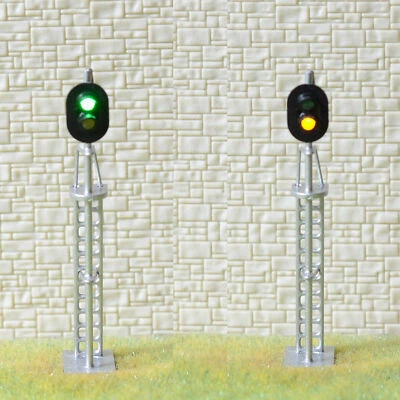 1 x HO /OO scale model railroad block signal LED made 2 aspect green over yellow - Image 1 of 4