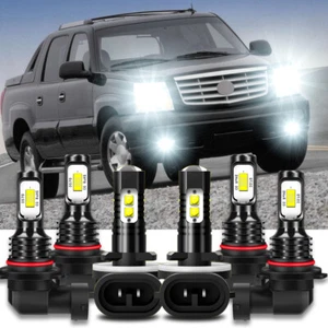 Para For Cadillac Escalade 1999-2002 6000K LED Faro + Kit de luces antiniebla - Picture 1 of 12